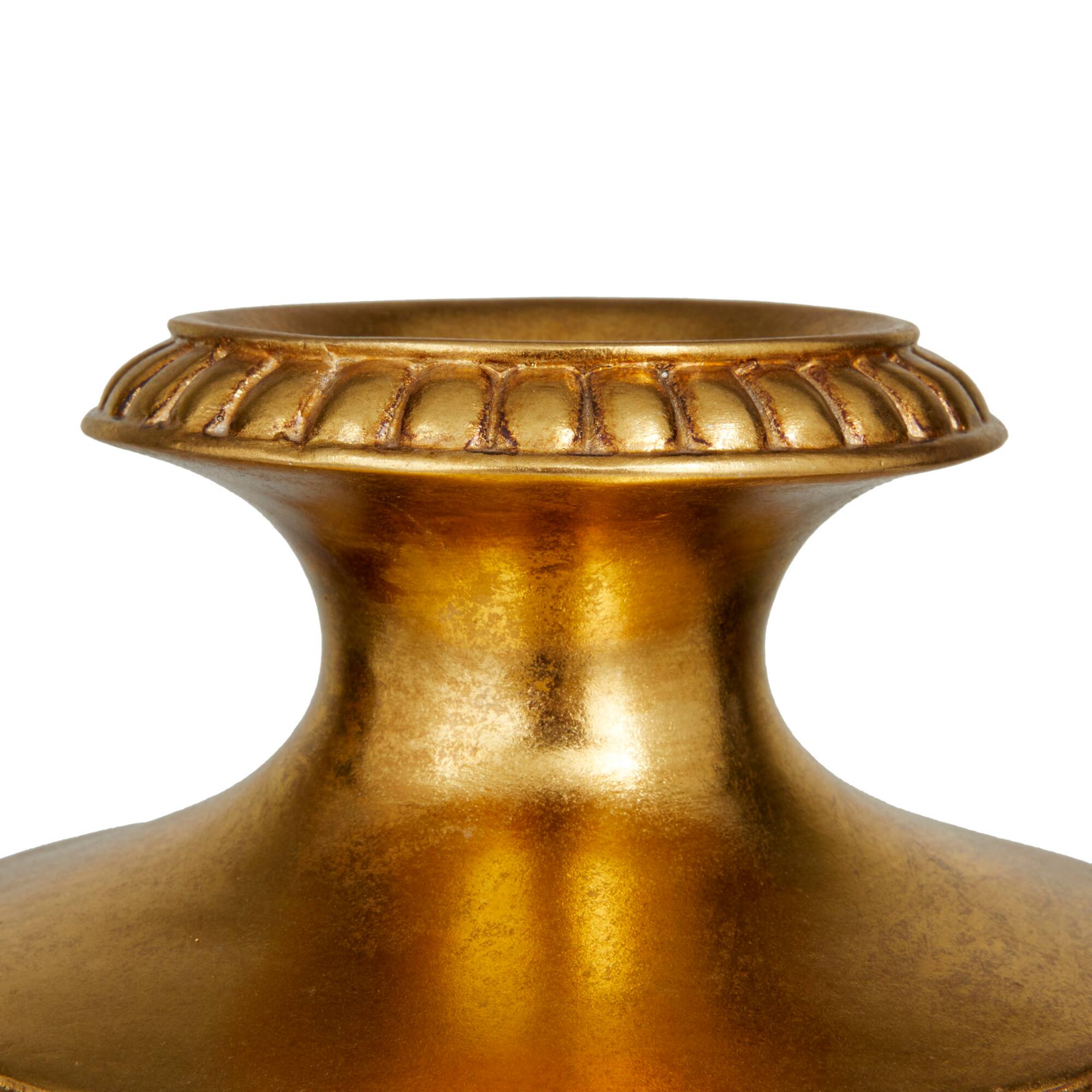 Gold Polystone Traditional Vase, 8" x 8" x 8"